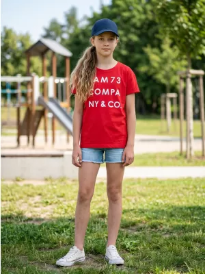 Dievčenské tričko s krátkym rukávom SAM 73 MELANIE GT 551 červená