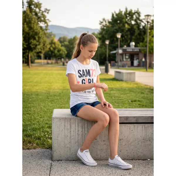  Dievčenské tričko s krátkym rukávom SAM 73 KYLIE GT 549 biela 