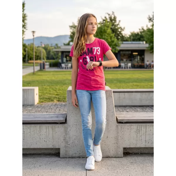  Dievčenské tričko s krátkym rukávom SAM 73 KYLIE GT 549 TMAVO ružová 
