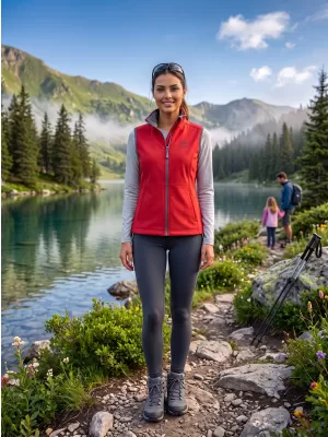 Dámska softshellová vesta ALTISPORT ALW056516 ČERVENÁ