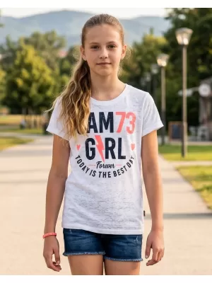 Dievčenské tričko s krátkym rukávom SAM 73 KYLIE GT 549 biela