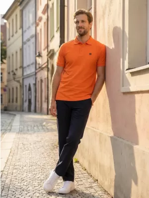 Pánske tričko s golierom ALTISPORT CARRYOVER ALM065203 ORANŽOVÁ