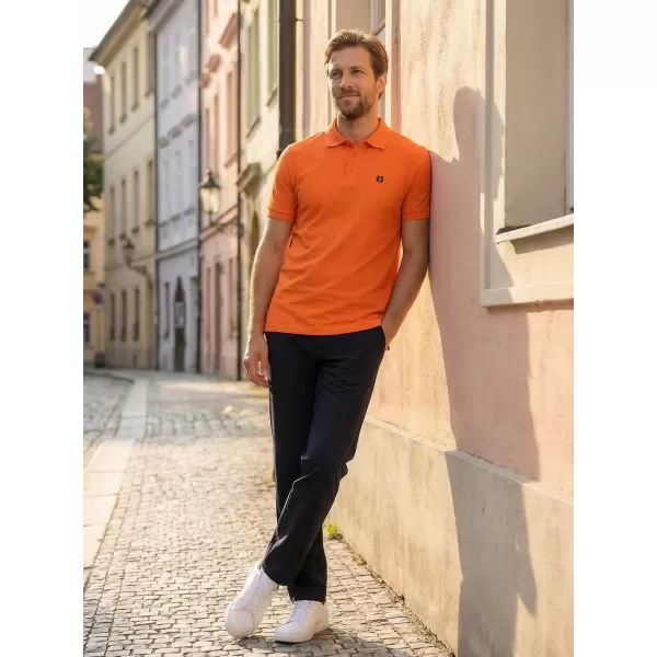  Pánske tričko s golierom ALTISPORT CARRYOVER ALM065203 ORANŽOVÁ 