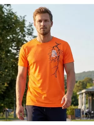 Pánske funkčné tričko ALTISPORT CARRYOVER ALM027124 NEÓNOVO ORANŽOVÁ
