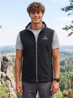 Pánska softshellová vesta ALTISPORT ALM006517 ČIERNA