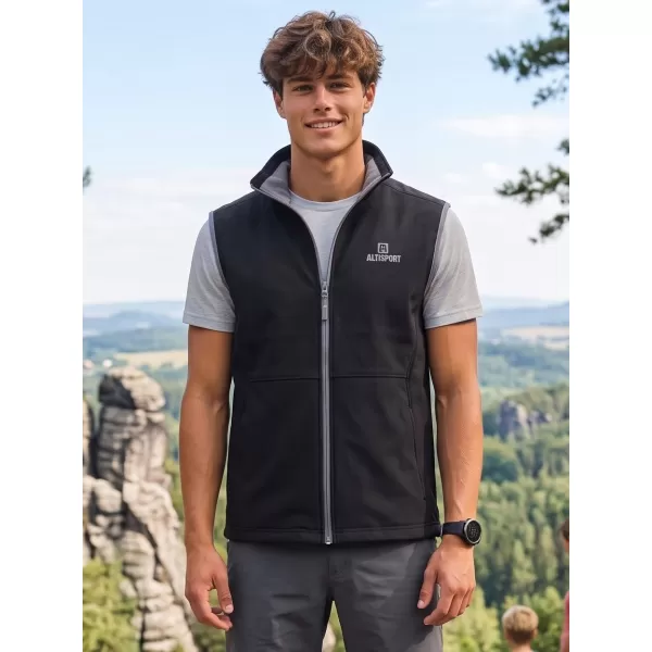  Pánska softshellová vesta ALTISPORT ALM006517 ČIERNA 