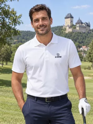 Pánske funkčné tričko s golierikom ALTISPORT ALM006217 BIELA