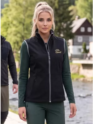 Dámska softshellová vesta ALTISPORT ALW056516 ČIERNA