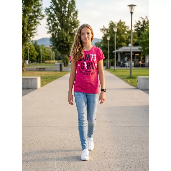  Dievčenské tričko s krátkym rukávom SAM 73 KYLIE GT 549 TMAVO ružová 