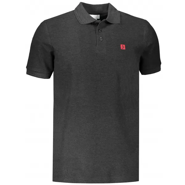  Pánske tričko s golierom ALTISPORT CARRYOVER ALM065203 ANTRACITOVÝ MELÍR 