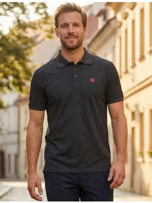 Pánske tričko s golierom ALTISPORT CARRYOVER ALM065203 ANTRACITOVÝ MELÍR