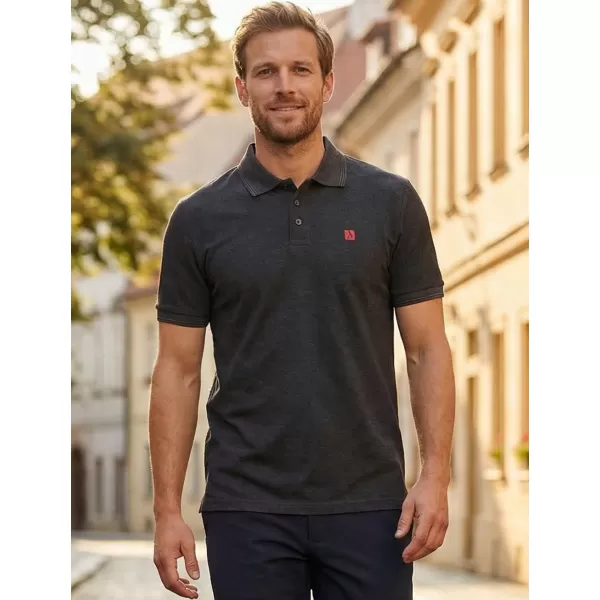  Pánske tričko s golierom ALTISPORT CARRYOVER ALM065203 ANTRACITOVÝ MELÍR 