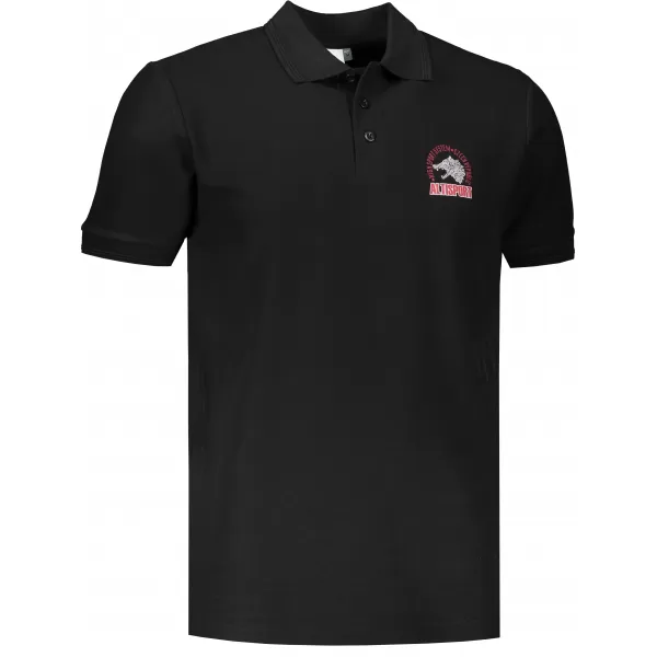  Pánske tričko s golierikom ALTISPORT ALM071203 ČIERNOČERVENÁ 