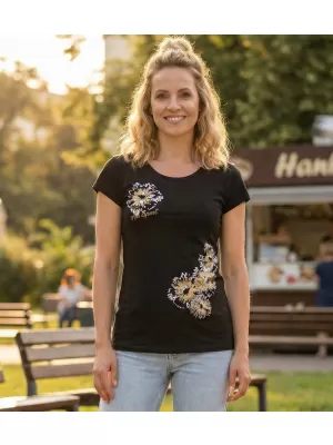 Dámske tričko ALTISPORT CARRYOVER ALW016122 ČIERNA A ZLATÁ