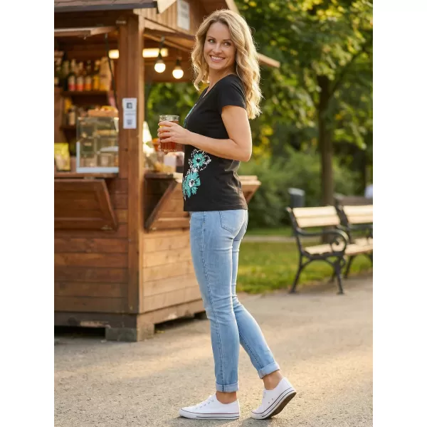  Dámske tričko ALTISPORT CARRYOVER ALW016122 ČIERNA A MODRÁ 