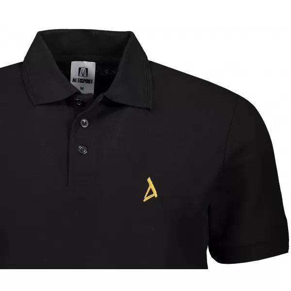  Prémiové pánske tričko s golierom ALTISPORT ALM002203 ČIERNA A ZLATÁ 