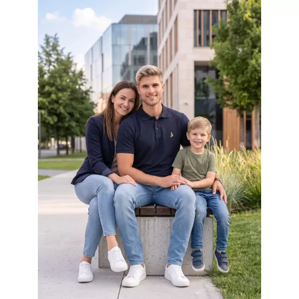  Prémiové pánske tričko s golierom ALTISPORT ALM002203 NÁMORNÍCKA MODRÁ 