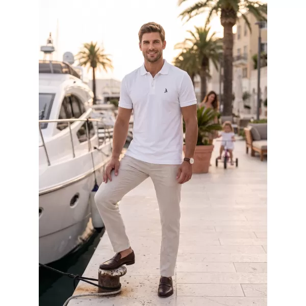  Prémiové pánske tričko s golierom ALTISPORT ALM002203 BIELA 