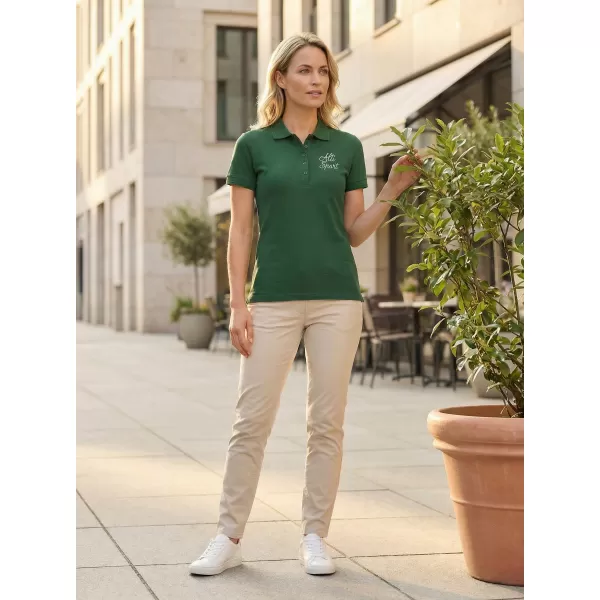  Dámske tričko s golierikom ALTISPORT ALW056210 FĽAŠKOVO ZELENÁ 