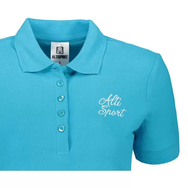  Dámske tričko s golierikom ALTISPORT ALW056210 TYRKYSOVÁ 