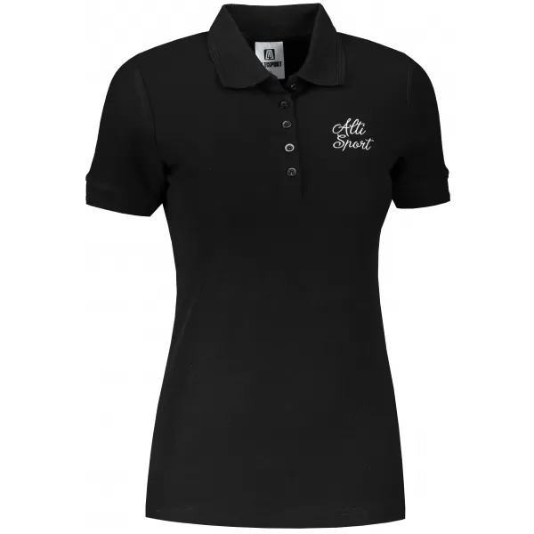  Dámske tričko s golierikom ALTISPORT ALW056210 ČIERNOBIELA 