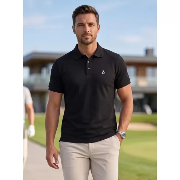  Prémiové pánske tričko s golierom ALTISPORT ALM002203 ČIERNOBIELY 