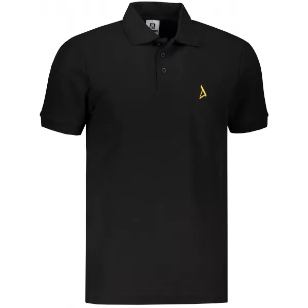  Prémiové pánske tričko s golierom ALTISPORT ALM002203 ČIERNA A ZLATÁ 