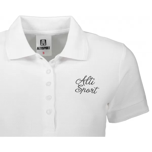  Dámske tričko s golierikom ALTISPORT ALW056210 BIELOČIERNÁ 