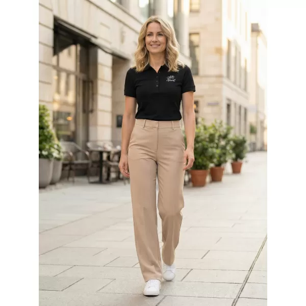  Dámske tričko s golierikom ALTISPORT ALW056210 ČIERNOBIELA 