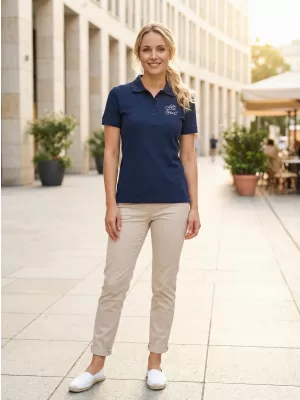 Dámske tričko s golierikom ALTISPORT ALW056210 POLNOČNÁ MODRÁ