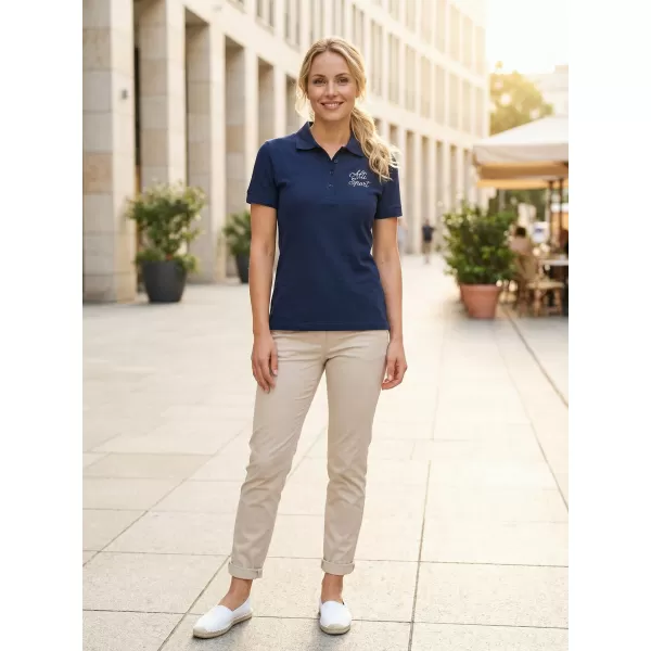  Dámske tričko s golierikom ALTISPORT ALW056210 POLNOČNÁ MODRÁ 
