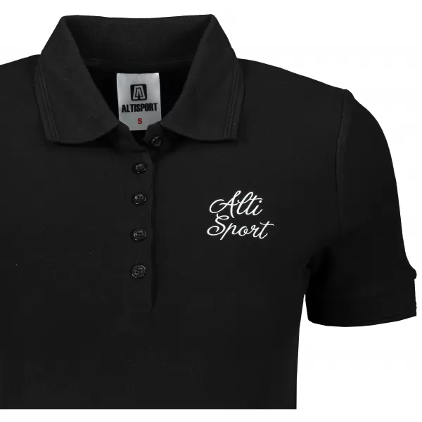  Dámske tričko s golierikom ALTISPORT ALW056210 ČIERNOBIELA 