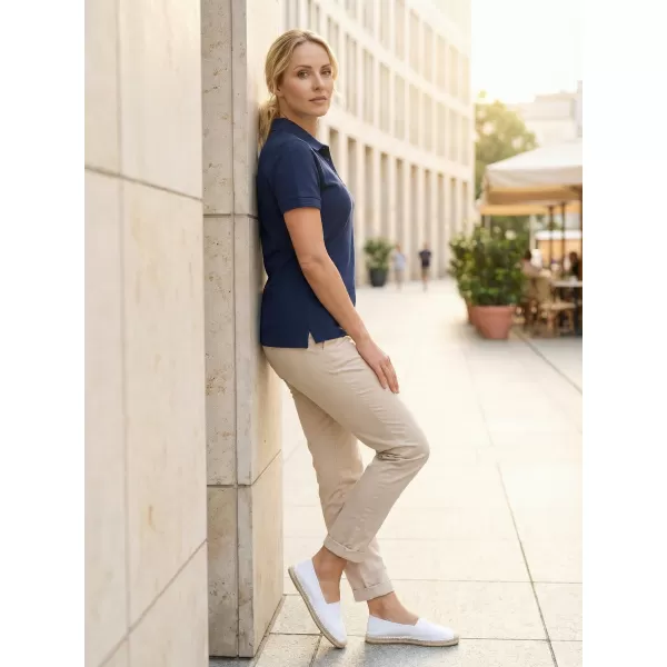  Dámske tričko s golierikom ALTISPORT ALW056210 POLNOČNÁ MODRÁ 