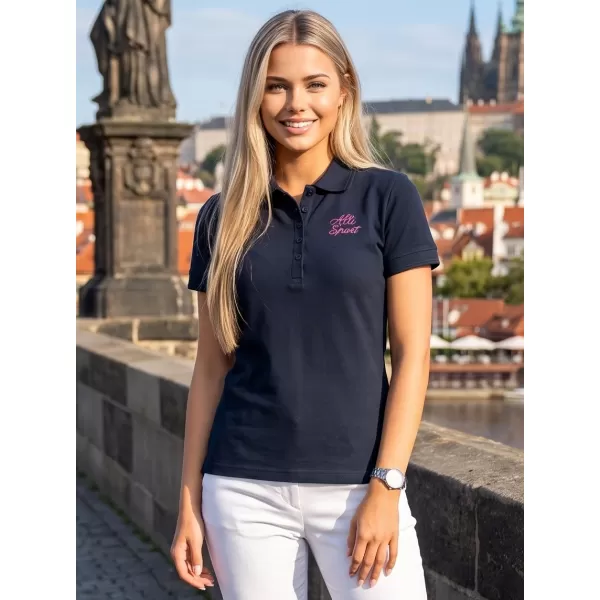  Dámske tričko s golierikom ALTISPORT ALW056210 námornej modrá 