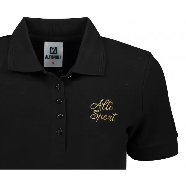  Dámske tričko s golierikom ALTISPORT ALW056210 ČIERNOZLATÁ 