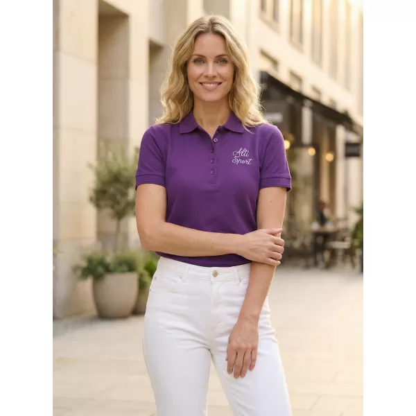  Dámske tričko s golierikom ALTISPORT ALW056210 FIALOVÁ 