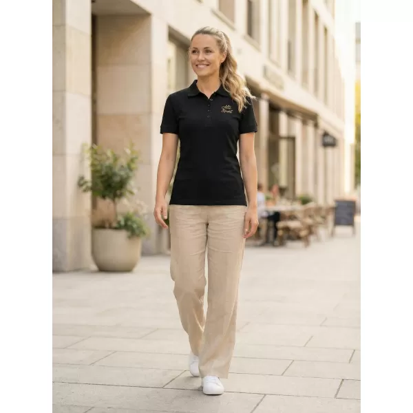  Dámske tričko s golierikom ALTISPORT ALW056210 ČIERNOZLATÁ 