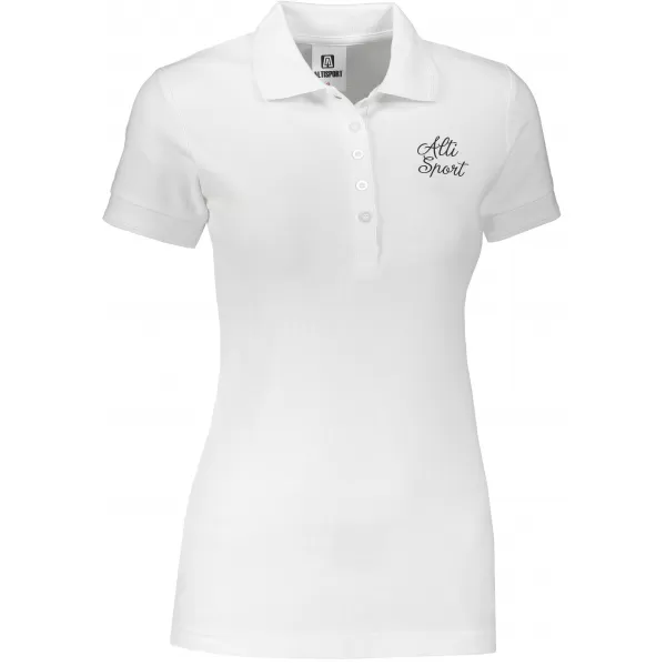  Dámske tričko s golierikom ALTISPORT ALW056210 BIELOČIERNÁ 