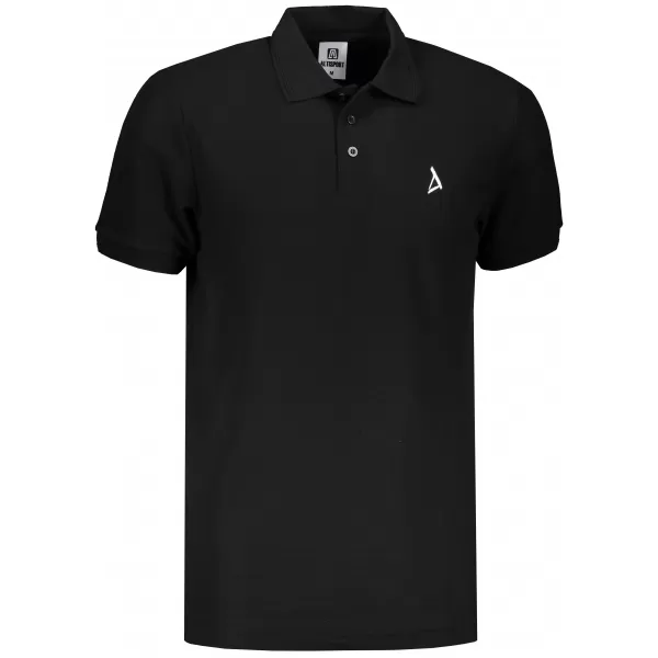  Prémiové pánske tričko s golierom ALTISPORT ALM002203 ČIERNOBIELY 