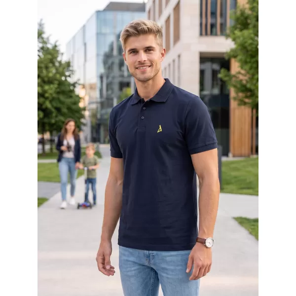  Prémiové pánske tričko s golierom ALTISPORT ALM002203 NÁMORNÍCKA MODRÁ 