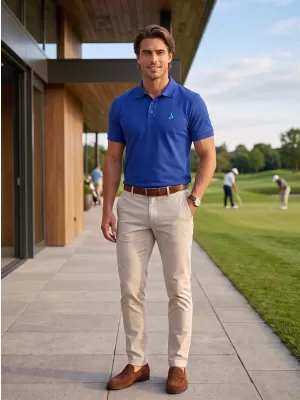 Prémiové pánske tričko s golierom ALTISPORT ALM002203 KRÁĽOVSKÁ MODRÁ