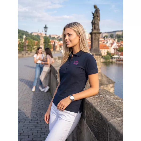 Dámske tričko s golierikom ALTISPORT ALW056210 námornej modrá 