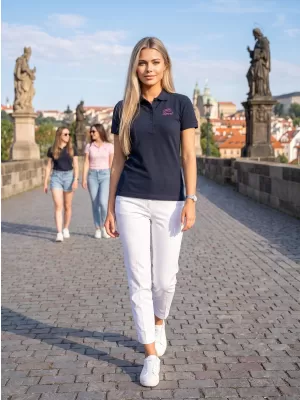 Dámske tričko s golierikom ALTISPORT ALW056210 námornej modrá