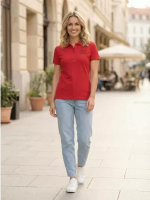 Dámske tričko s golierikom ALTISPORT ALW056210 ČERVENÁ