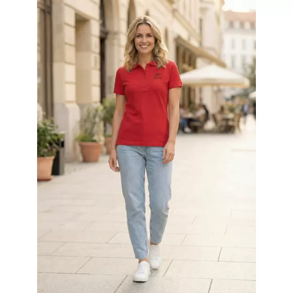  Dámske tričko s golierikom ALTISPORT ALW056210 ČERVENÁ 