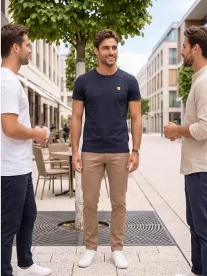 Prémiové pánske tričko ALTISPORT CARRYOVER ALM065153 NÁMORNÍCKA MODRÁ/ZELENÁ