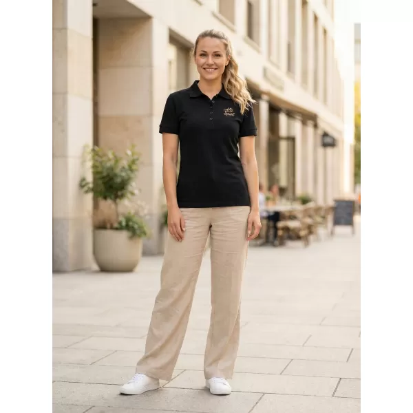  Dámske tričko s golierikom ALTISPORT ALW056210 ČIERNOZLATÁ 