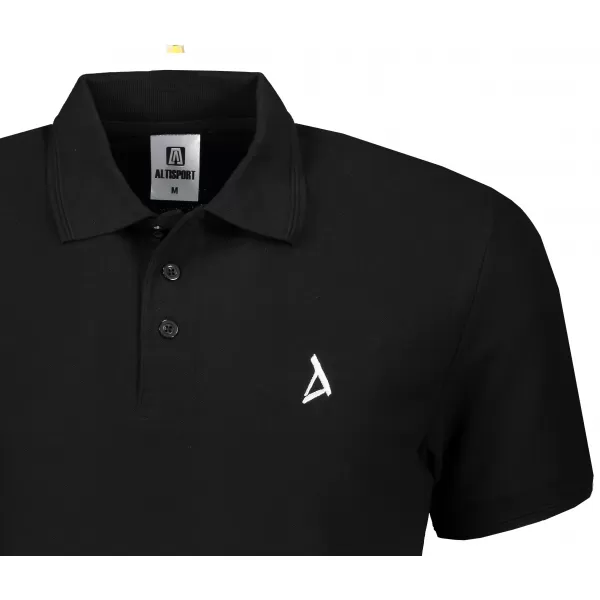  Prémiové pánske tričko s golierom ALTISPORT ALM002203 ČIERNOBIELY 