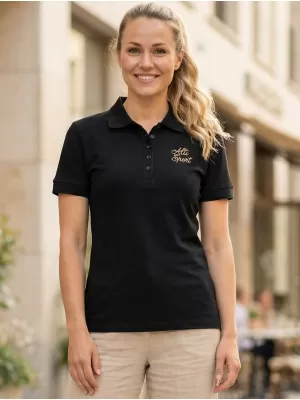 Dámske tričko s golierikom ALTISPORT ALW056210 ČIERNOZLATÁ