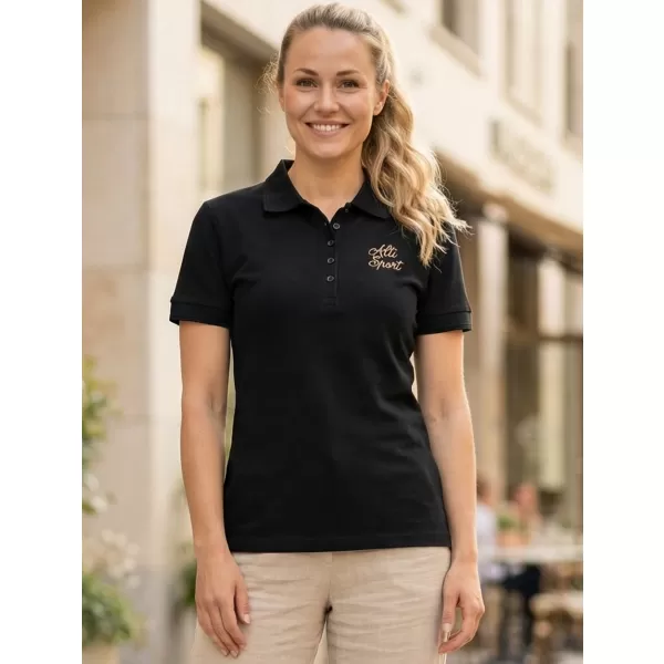  Dámske tričko s golierikom ALTISPORT ALW056210 ČIERNOZLATÁ 